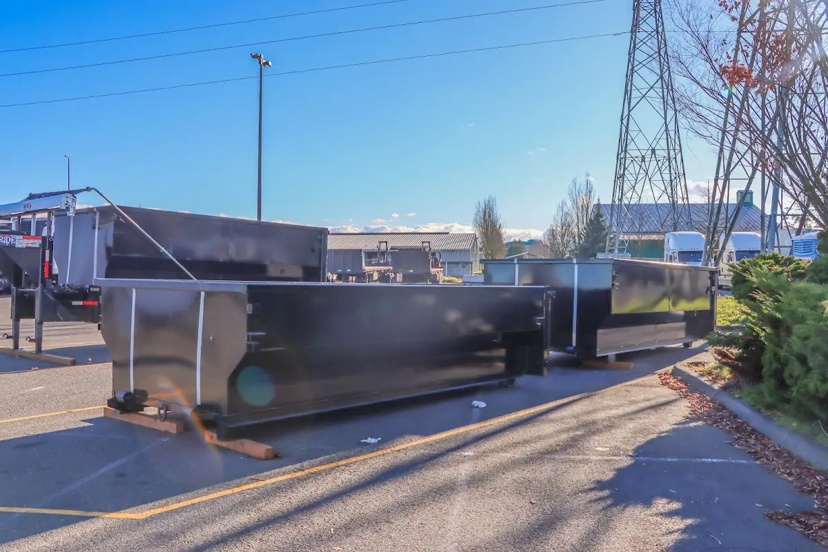 Roll-off dumpster ready for waste disposal at job site for Commercial Dumpster Rental in Apollo Beach